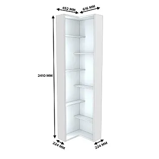 Стеллаж завершающий угловой с подсветкой L-230.60 L/R