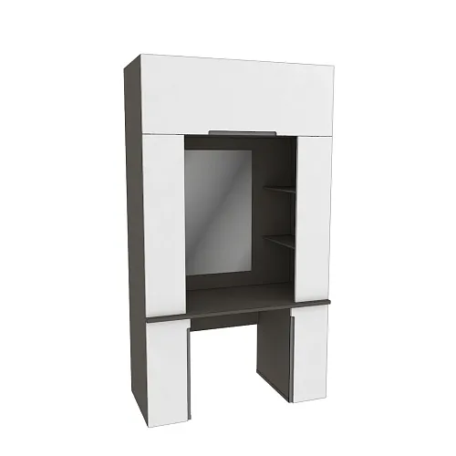 Стол туалетный с секцией и зеркалом, фасады в эмали LE404.60