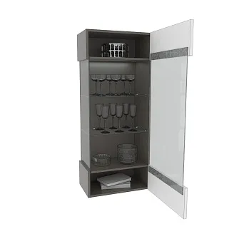 Шкаф навесной с подсветкой, фасады в эмали LE360 L/R