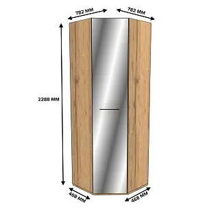 Шкаф угловой равносторонний с зеркалом C-218Z L/R