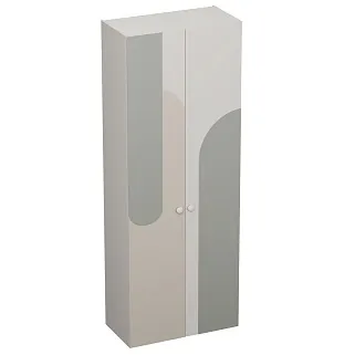 Шкаф двухдверный узкий, фрезерованные фасады в эмали LE210.44-1