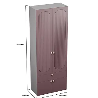 Шкаф, фрезерованные фасады в эмали LE235.44