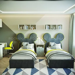 Кровать односпальная мягкая MICKEY с подъемным механизмом, 90x190