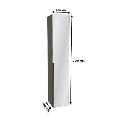 Шкаф 1 дверный узкий с зеркалом, фасады в эмали  LE220.44-4Z