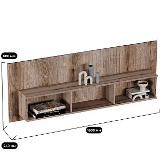 Полка навесная с задней панелью R128.6