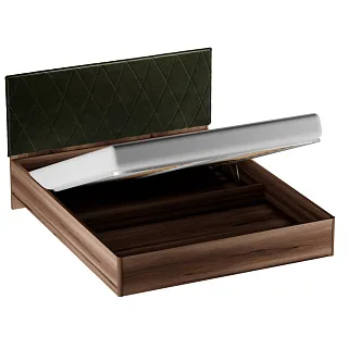 Кровать двуспальная Lazio с парящим эффектом и мягким чехлом в полоску, 160x200