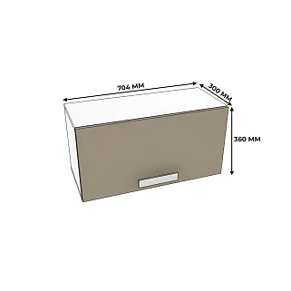 Навесная полка горизонтальная, открывание вверх, 2 ниши E322