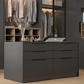 Гардеробная в графитовых тонах №1