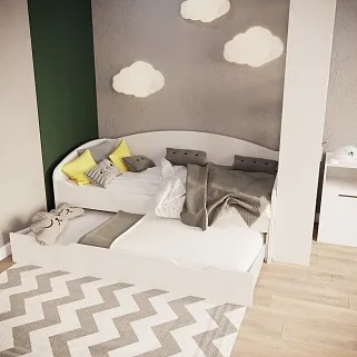 Кровать с выдвижным спальным местом P910, 90x190