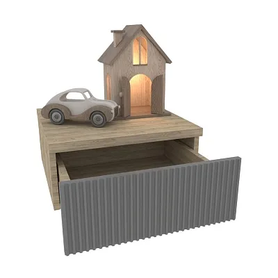 Тумба прикроватная подвесная, фрезерованные фасады в эмали LE709