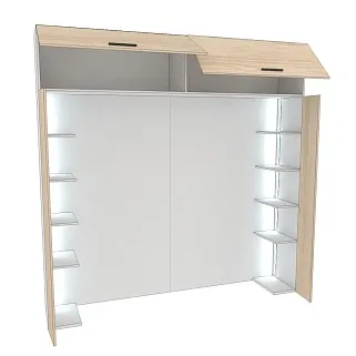 Ниша для кровати с секциями с подсветкой L407.44