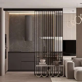 Раздвижная стеклянная перегородка для кухни GRACE 22