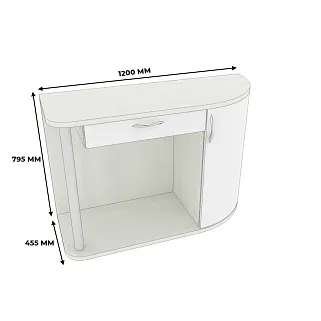 Туалетный столик с ящиком и радиусным фасадом P700.51 L/R