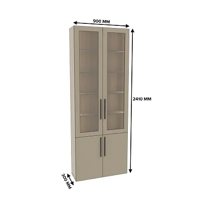 Шкаф книжный со стеклом L240 с подсветкой