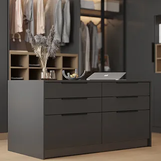 Гардеробная в графитовых тонах №1