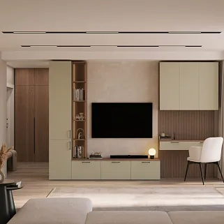 Стеллаж R314 на тумбу R502, R508 с подсветкой