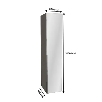 Шкаф 1 дверный широкий с зеркалом, фасады в эмали LE221.60-1Z