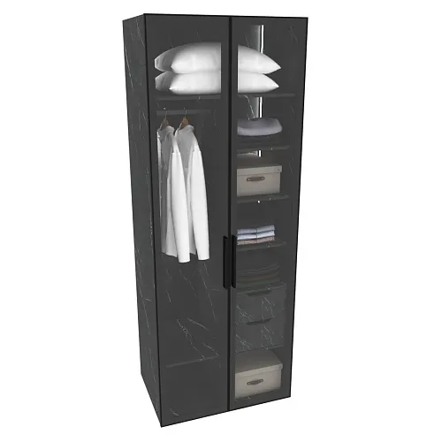 Шкаф для спальни с полками и штангой с подсветкой R210.60-4