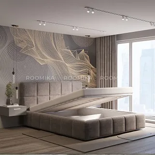 Кровать двуспальная мягкая QUADRO-soft  с подъемным механизмом, 140x200