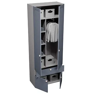 Шкаф, фрезерованные фасады в эмали LE235.44