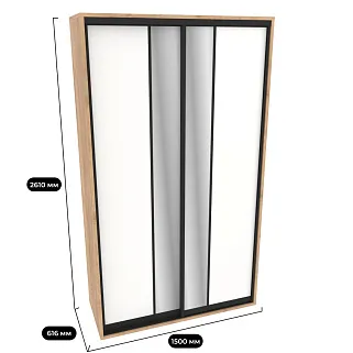 Шкаф-купе ХG150.60-2, профиль INTEGRO, фасад МДФ/зеркало серебро