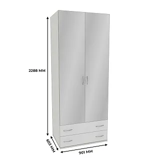 Шкаф 2 дверный с ящиками  и зеркалом P211.60Z