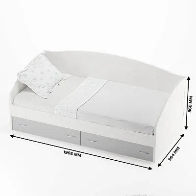 Кровать односпальная с ящиками P902N, 90x190