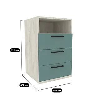 Тумба опора для стола с ящиками и нишей E705