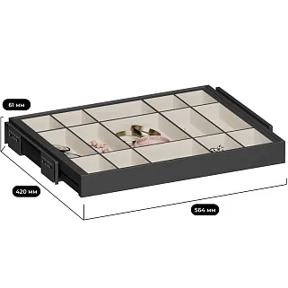 ALFA Выдвижной лоток для бижутерии в базу 600 мм, FFRM5807.564.01