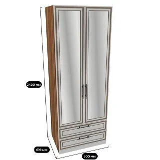 Шкаф двухдверный с ящиками с зеркалом A211.60Z