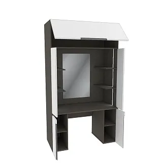 Стол туалетный с секцией и зеркалом с подсветкой, фасады в эмали LE404.60