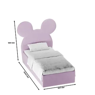 Кровать односпальная мягкая MICKEY с подъемным механизмом, 90x190