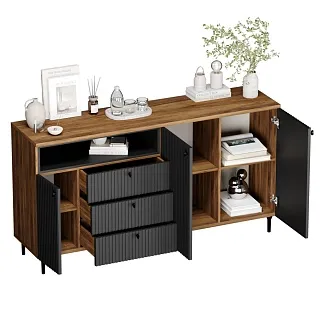 Комод, фрезерованные фасады в эмали LE729