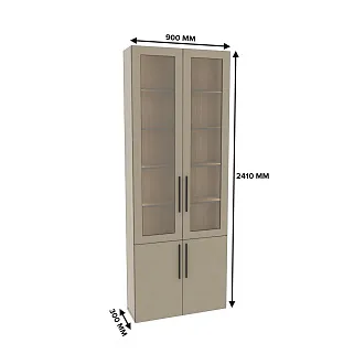 Шкаф книжный со стеклом L240 с подсветкой