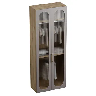 Шкаф двухдверный узкий, фрезерованные фасады в эмали LE210.44-1