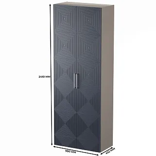 Шкаф 2 дверный, фрезерованные фасады в эмали LE-210.44-1