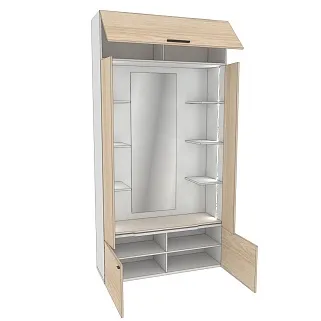 Секция с зеркалом и полками с подсветкой L408