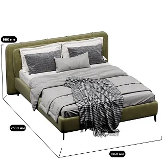 Кровать двуспальная мягкая STANLEY, 160x200