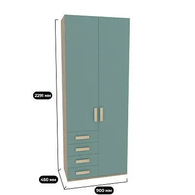 Шкаф двухверный, фасад комбинированный E212 L/R