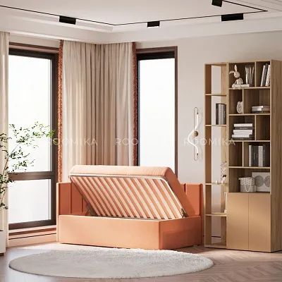 Кровать с подъемным механизмом и ящиком для белья LINE М1, 90х160