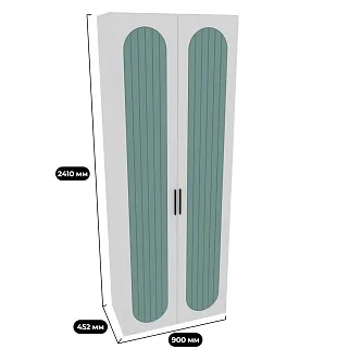 Шкаф двухдверный узкий, фрезерованные фасады в эмали LE210.44-1