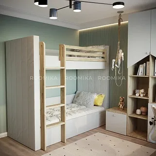 Кровать мягкая двухъярусная DUO L/R