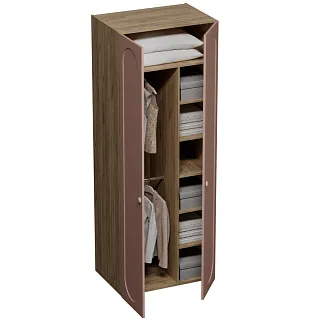 Шкаф двухдверный глубокий, фрезерованные фасады в эмали LE210.60-4