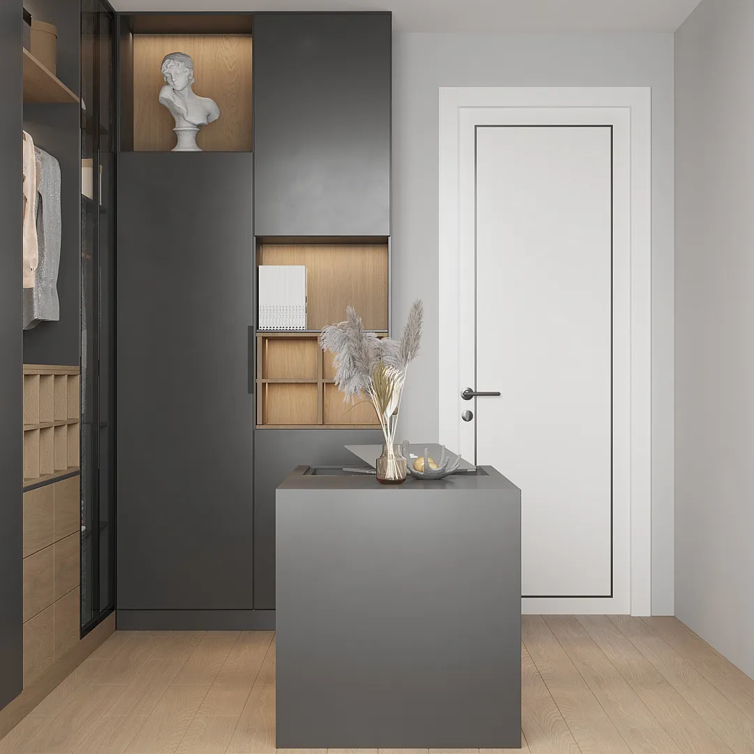 Гардеробная в графитовых тонах №1