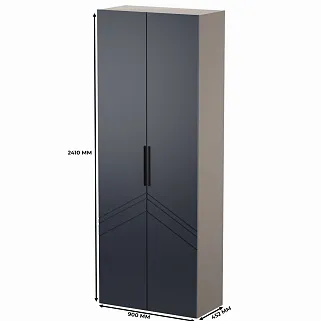 Шкаф 2 дверный, фрезерованные фасады в эмали LE-210.44-1