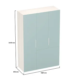 Шкаф двухдверный с фальш-стенкой и раздвижжными дверьми LG205 L/R