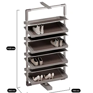 ALFA Поворотно-выдвижная обувница, 8 полок, FRM5814.08.01