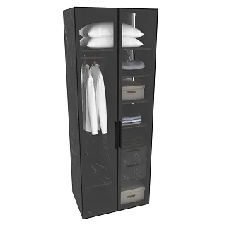 Шкаф для спальни с полками и штангой с подсветкой R210.60-4