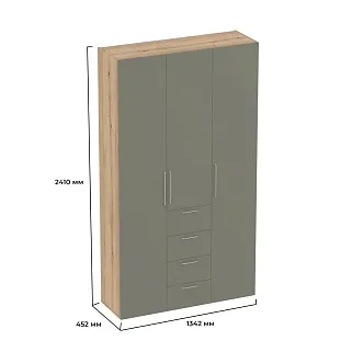 Шкаф трехдверный с ящиками узкий L203.44