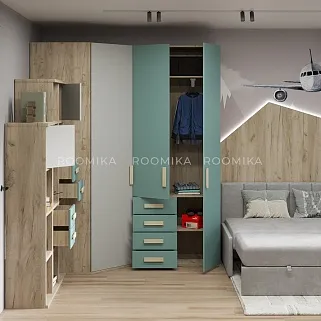 Шкаф двухверный, фасад комбинированный E212 L/R